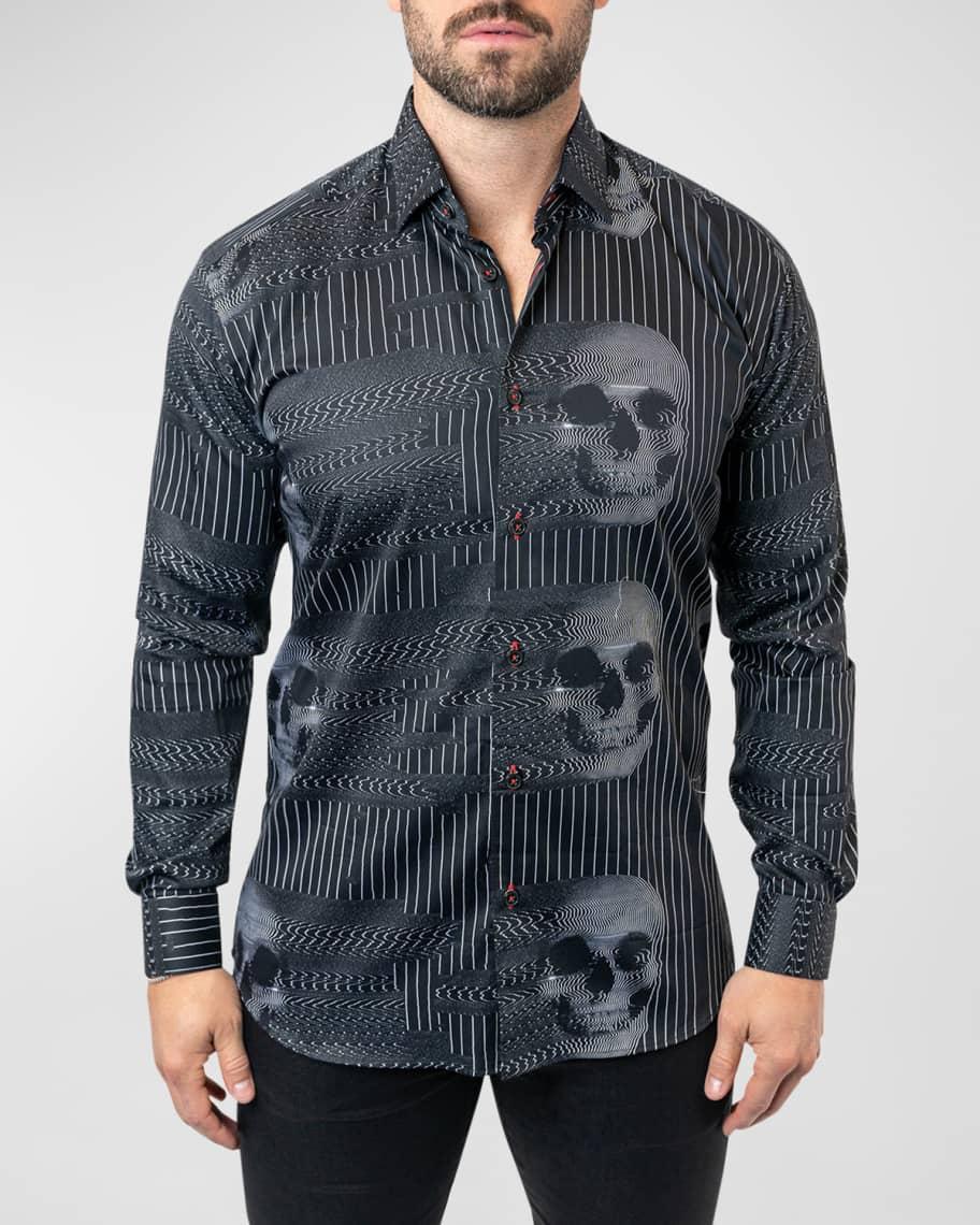 Mens Fibonacci Skull Ghost Dress Shirt Product Image