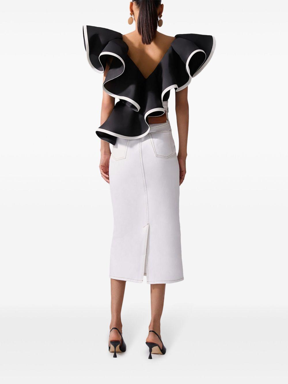 ruffled V-neck top Product Image