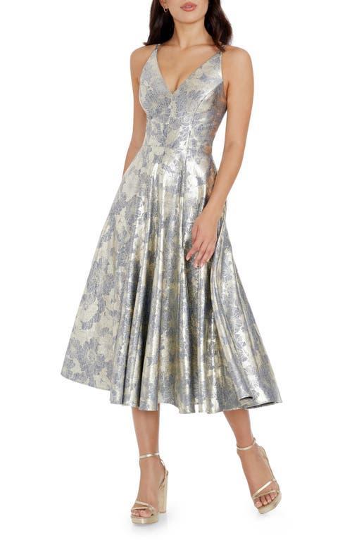 Womens Delilah Metallic Brocade Cocktail Dress Product Image