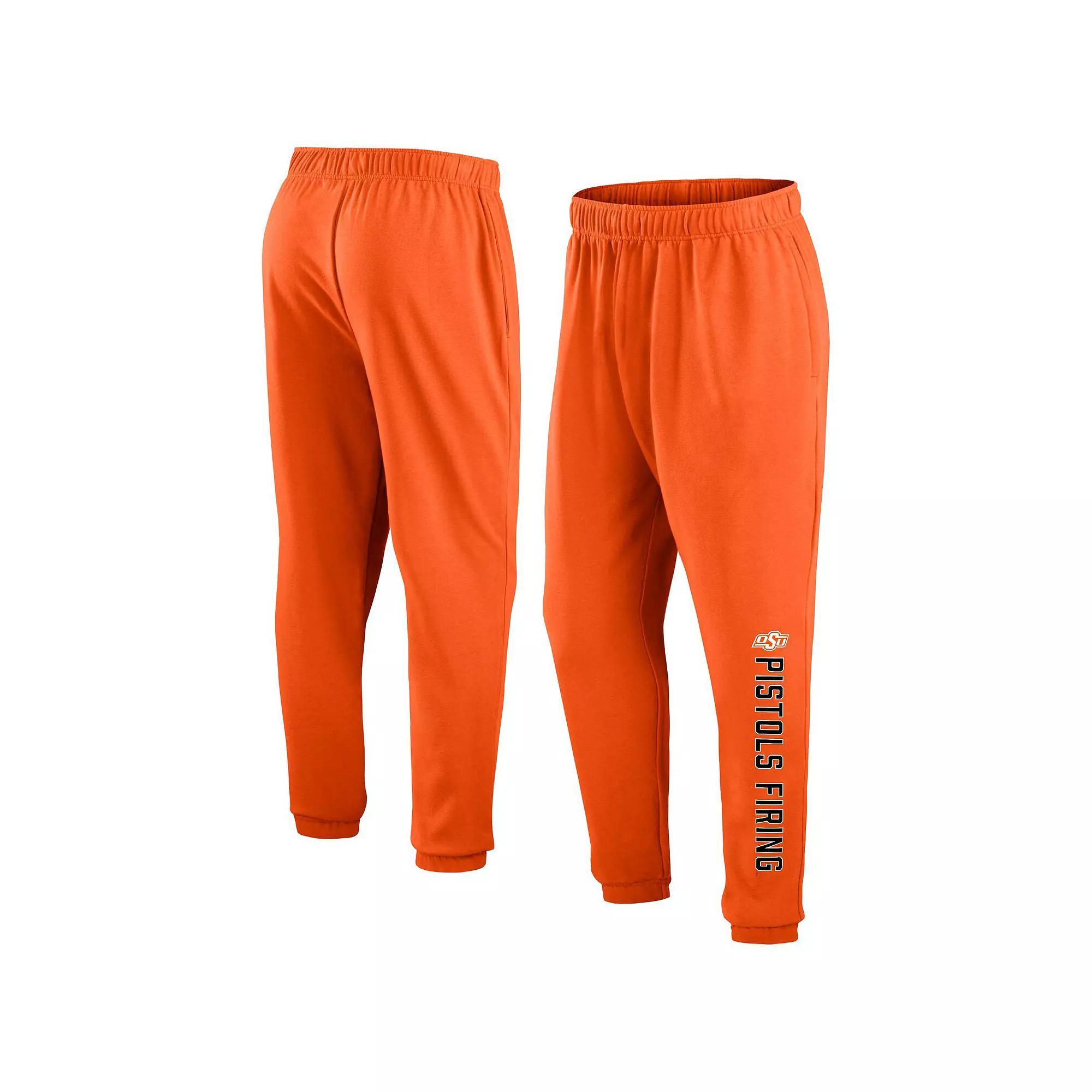 Men's Fanatics Branded Orange Oklahoma State Cowboys Chop Block Fleece Sweatpants, Size: XL Product Image