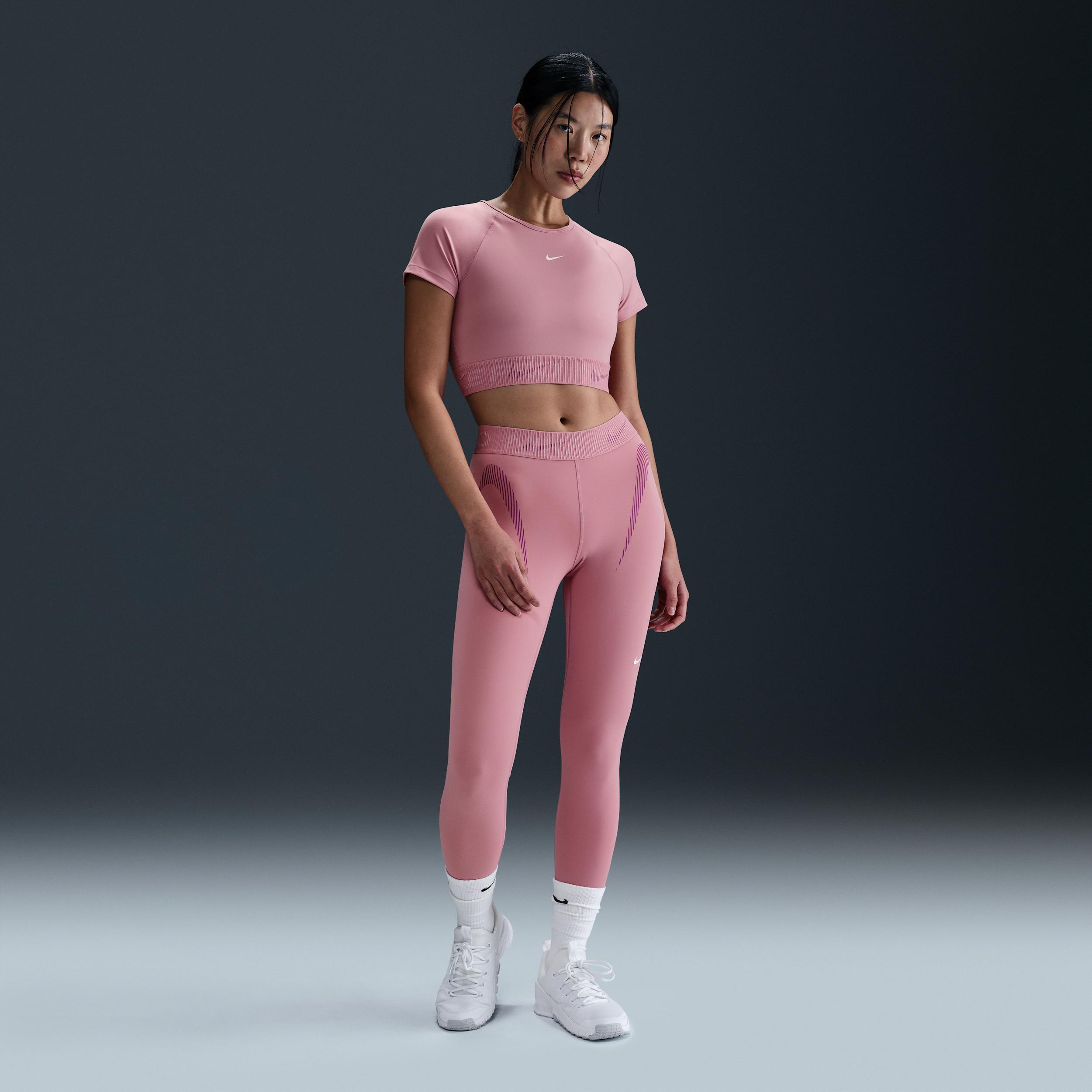 Nike Pro Women's Dri-FIT Short-Sleeve Cropped Graphic Top Product Image