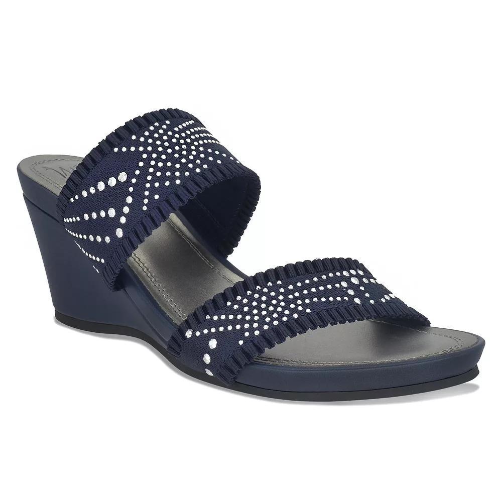 Impo® Verbena Women's Memory Foam Stretch Elastic Platform Wedge Sandals, Size: 11, Black Blue Product Image