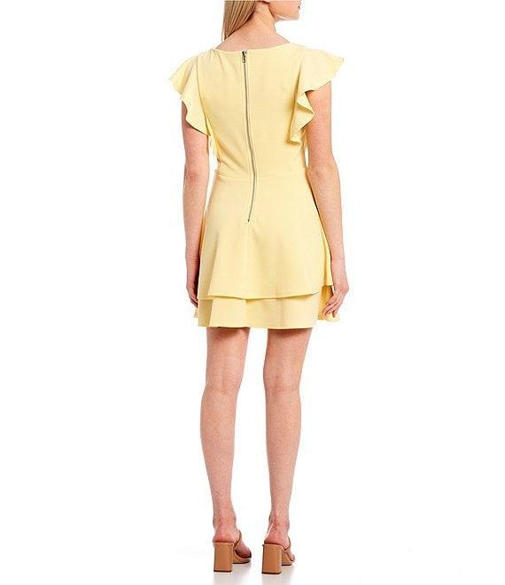 Midnight Doll Flutter Sleeve Double-Hem Fit & Flare Dress Product Image