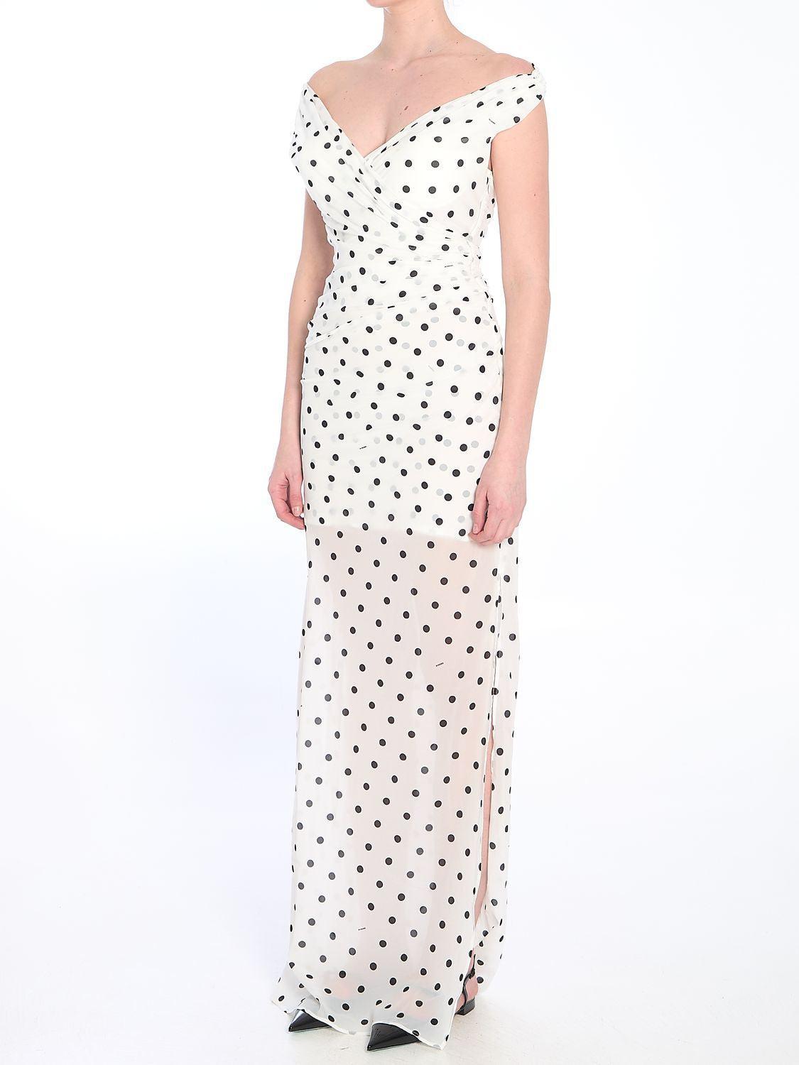 JACQUEMUS Women Rita Pois Long Dress In White Product Image