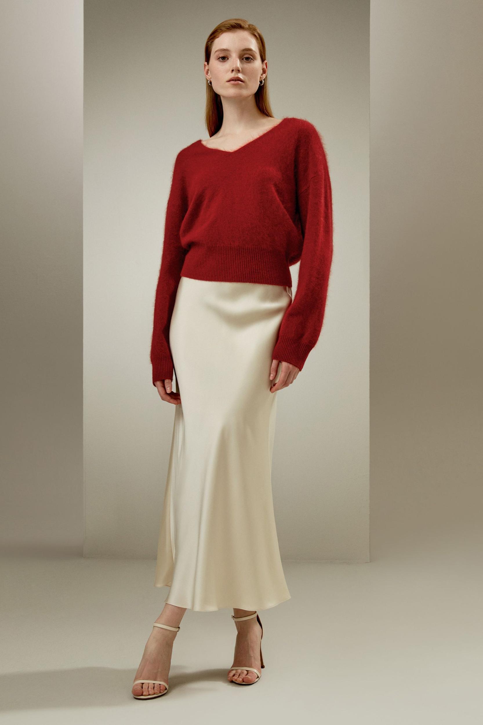 Silk Maxi Skirt with Flare Hem Product Image