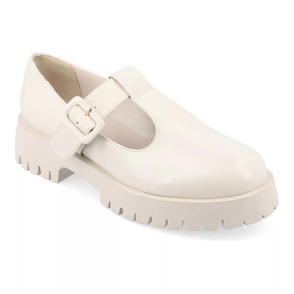 Journee Suvi Tru Comfort Foam Womens Mary Jane Flats Ivory Product Image