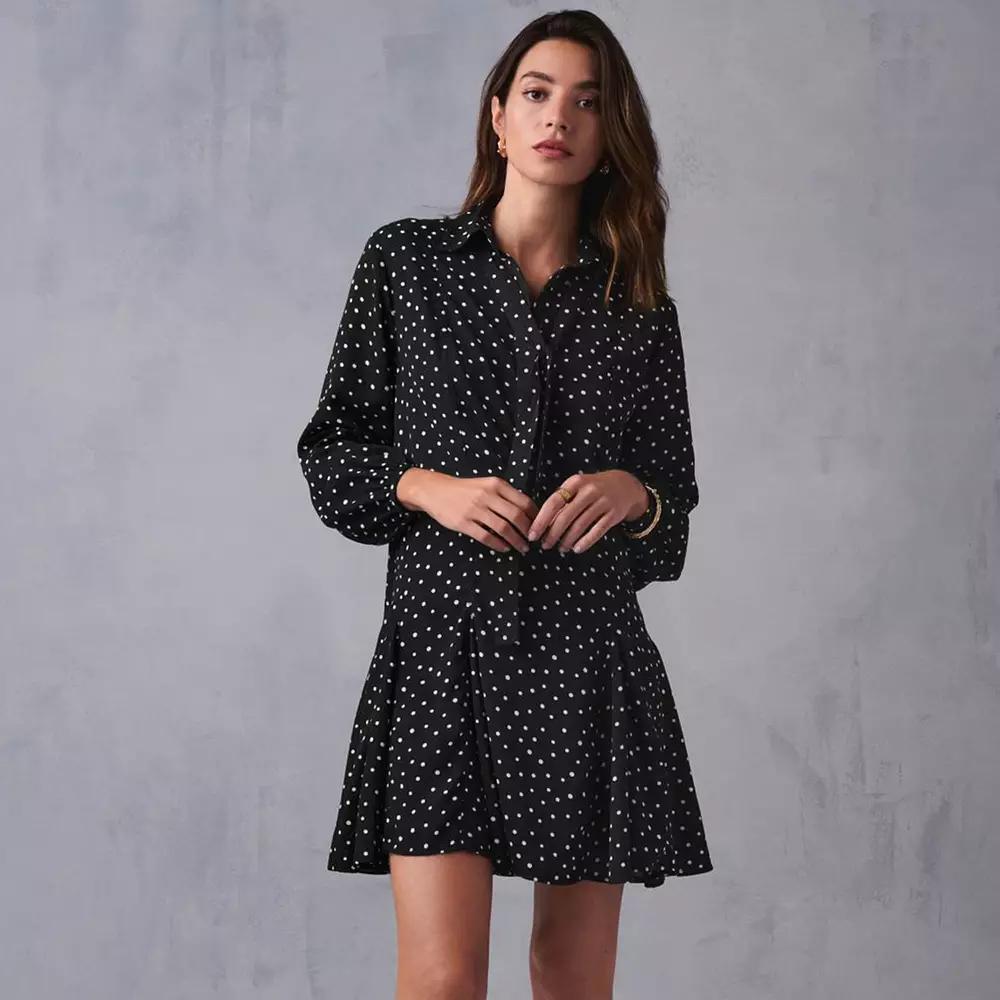 Women's NEXT Polka Dot Printed Dress, Size: 14, Monochrome Product Image