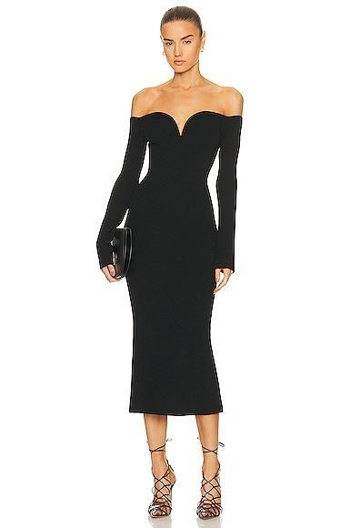 GALVAN Grace Long Sleeve Dress in Blue Product Image