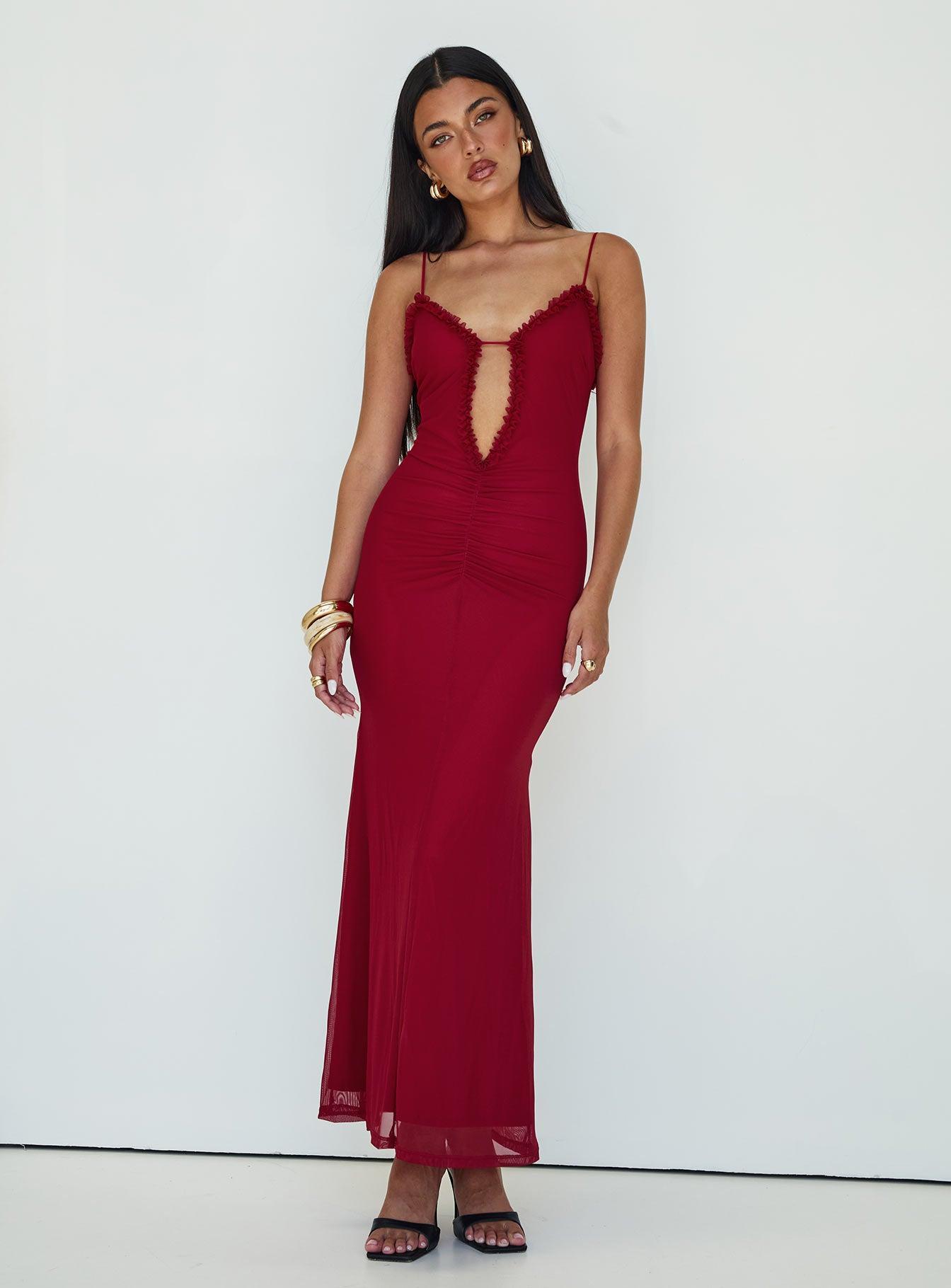 Capisce Maxi Dress Red Petite Product Image