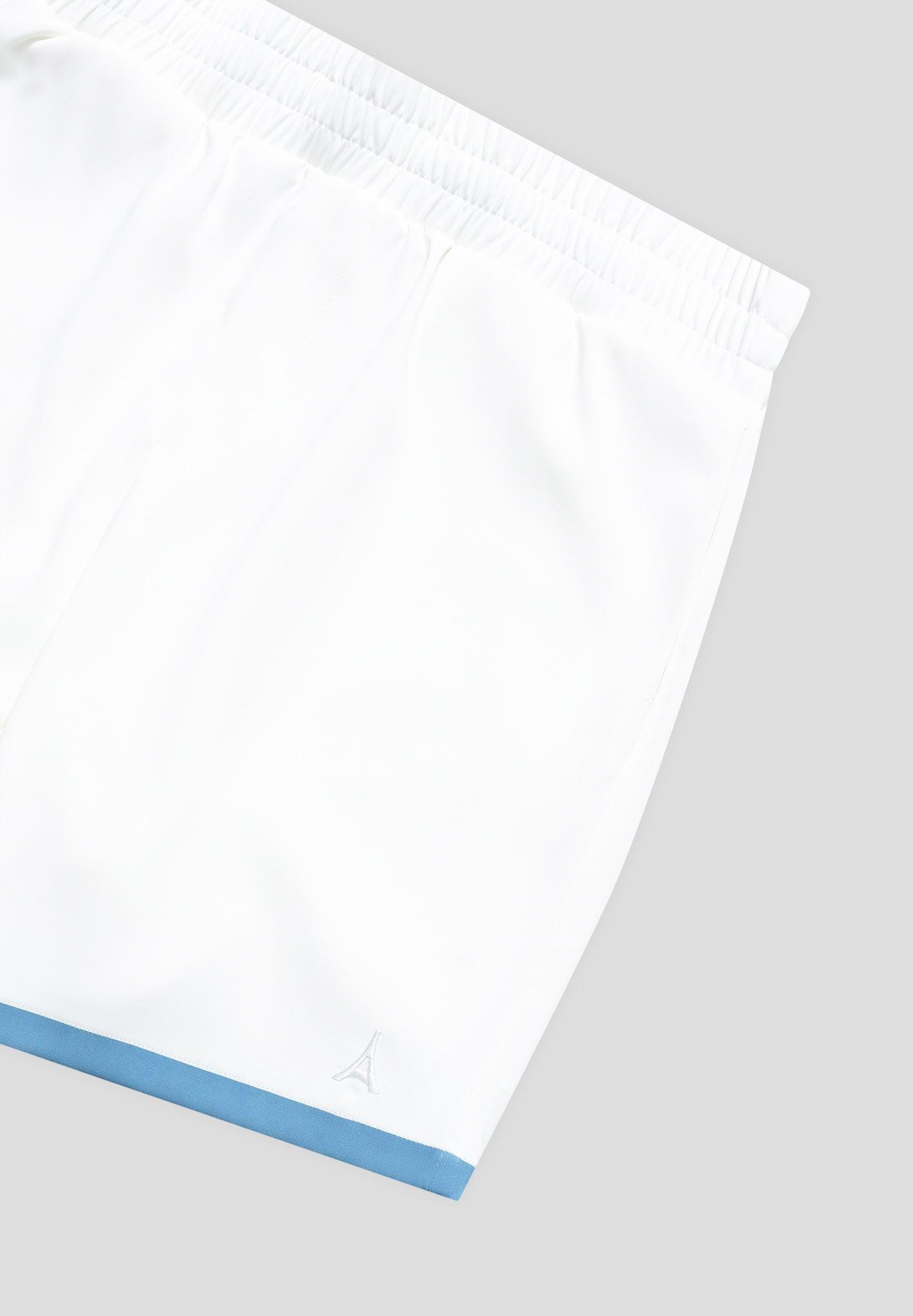 Contrast Border Shorts - White/Blue Male Product Image