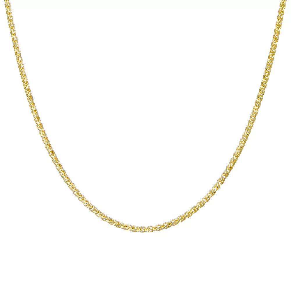 Giorgio di Vicenza Sterling Silver Wheat Chain Necklace, Womens Gold Tone Product Image