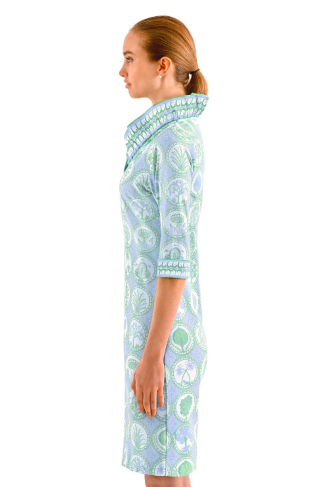 3/4 Slv Ruffle Neck Dress Product Image