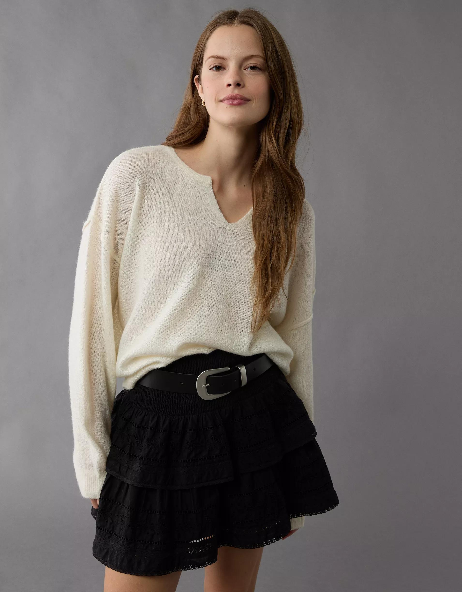 AE Whoa So Soft Notch Neck Sweater Product Image