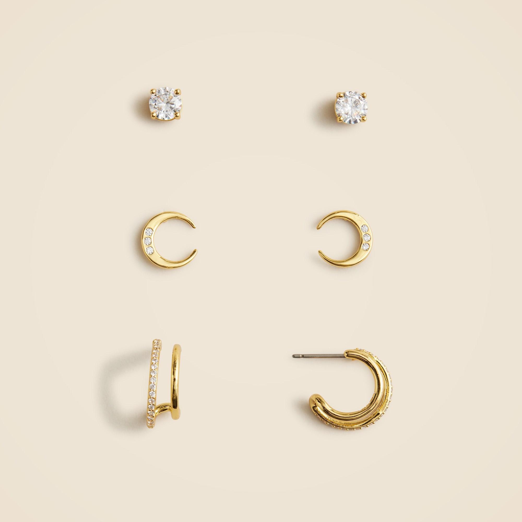 Cubic zirconia celestial earrings set-of-three Product Image