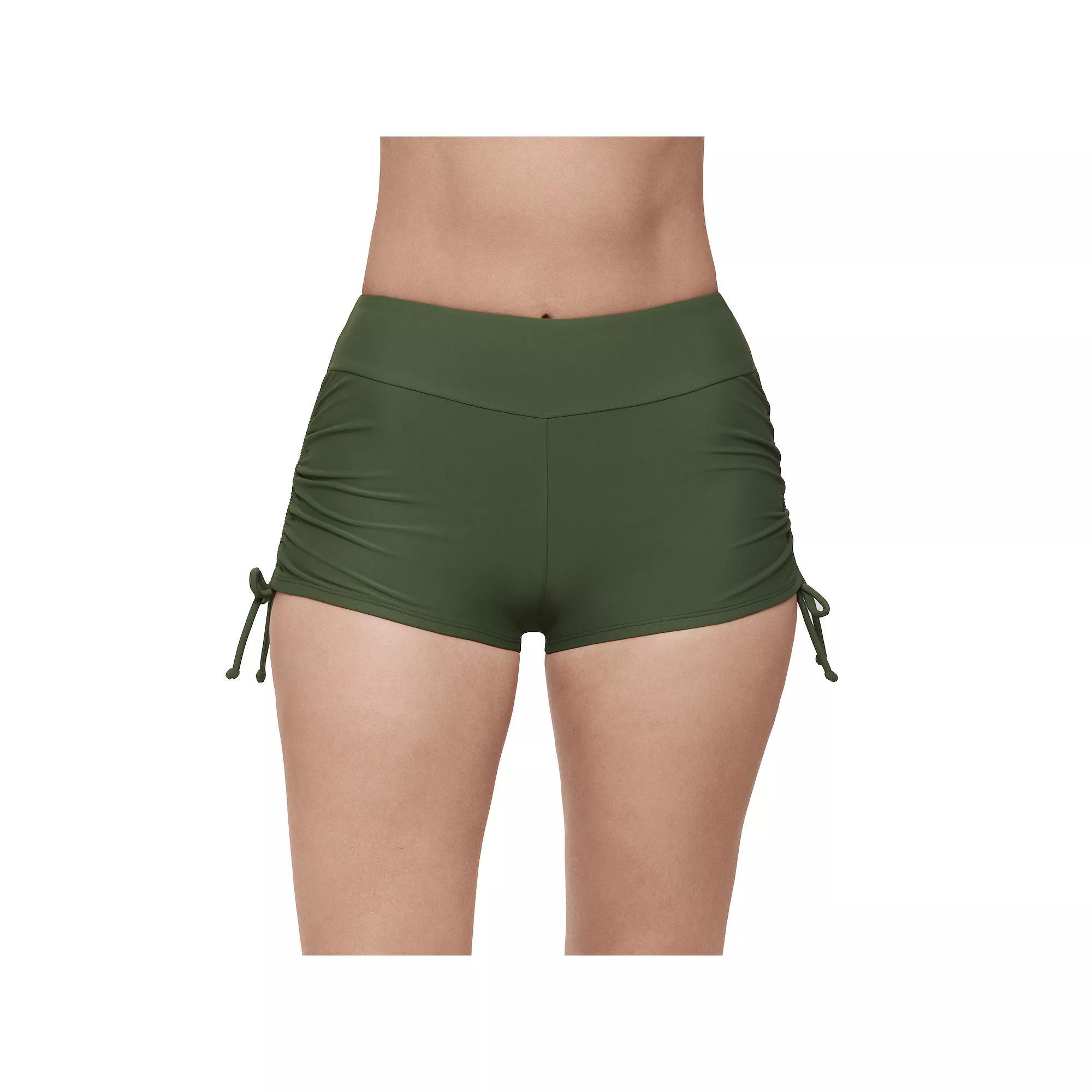 Womens ECO BEACH Side-Ruched Swim Shorts Product Image