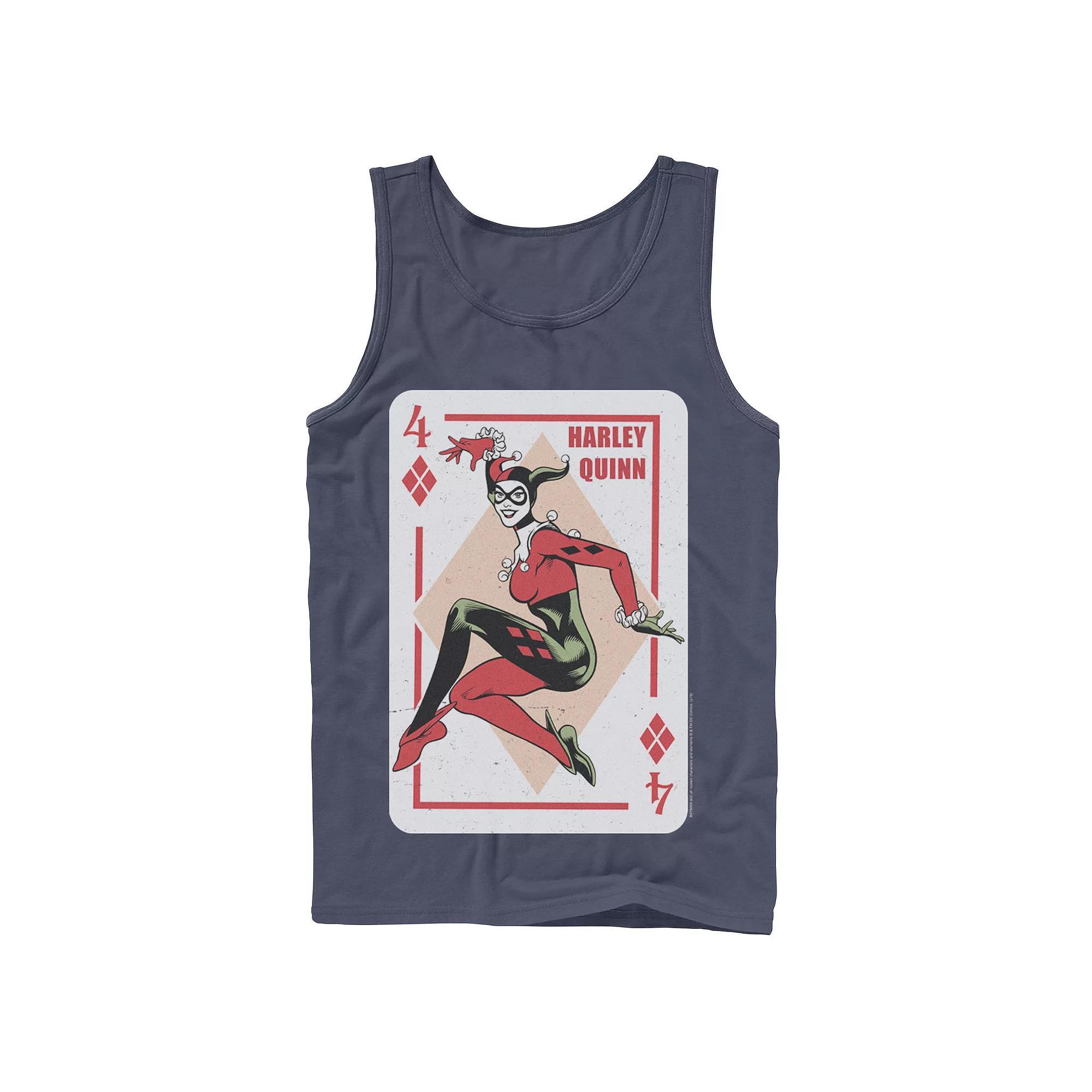 Men's DC Comics Harley Quinn Playing Card Tank Top, Size: XL, Black Product Image