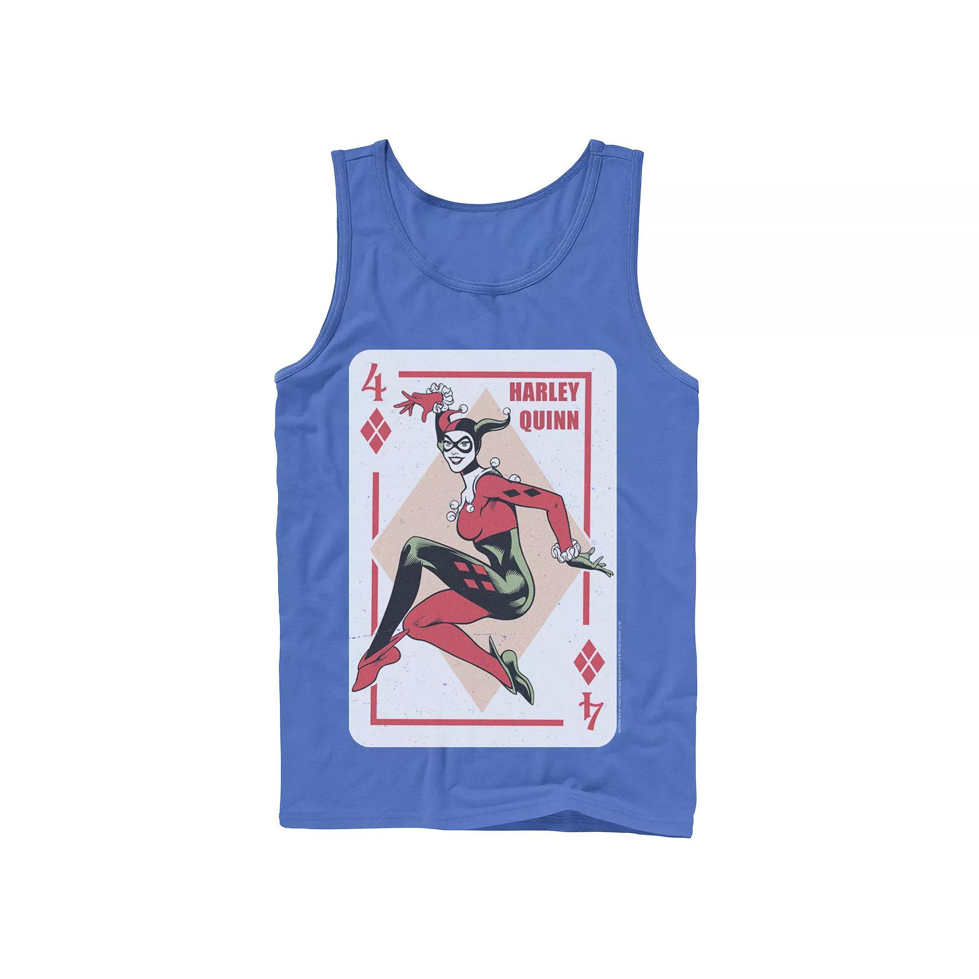 Men's DC Comics Harley Quinn Playing Card Tank Top, Size: XL, Black Product Image