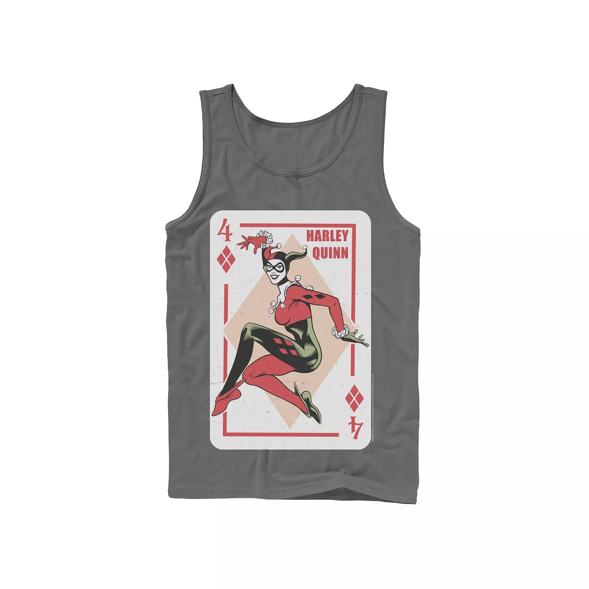 Men's DC Comics Harley Quinn Playing Card Tank Top, Size: XL, Black Product Image