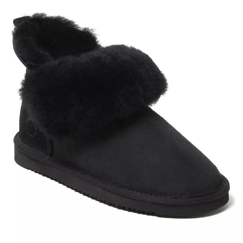 Fireside By Dearfoams Perth Wool-Lined Foldover Women's Boot Slippers, Size: 7, Brown Product Image
