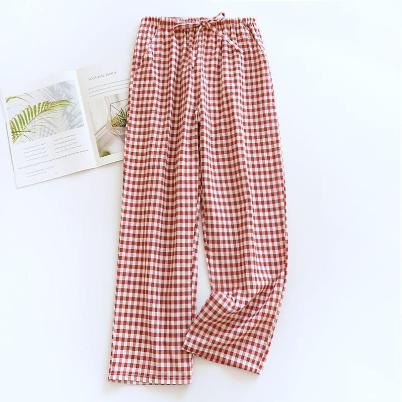 Couple Matching Plaid Pajama Pants (Various Designs) Product Image