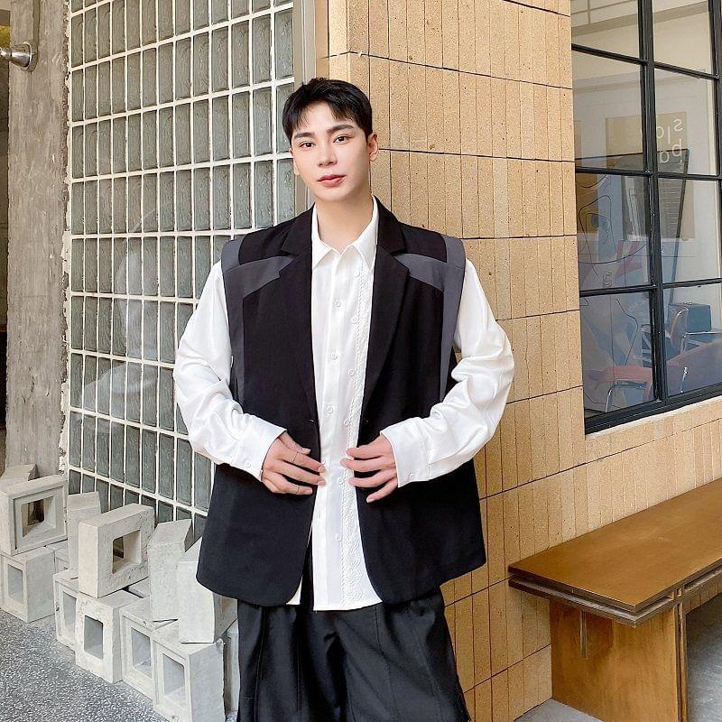 Striped Single-Breasted Vest Product Image