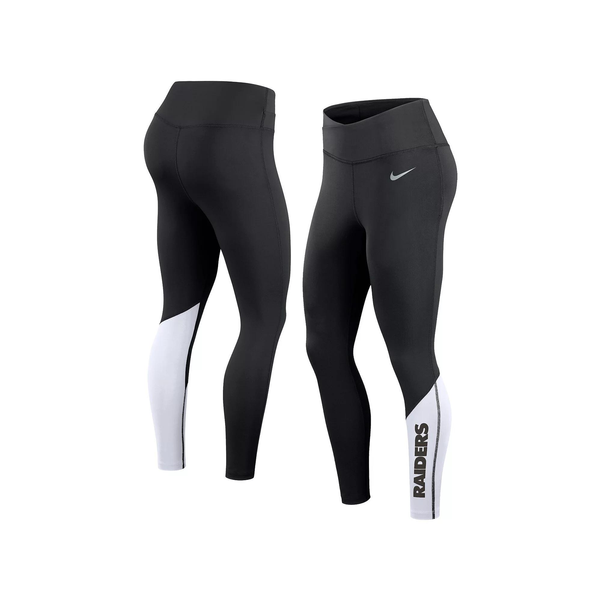 Womens Nike Black/White Las Vegas Raiders 7/8 Performance Leggings Product Image