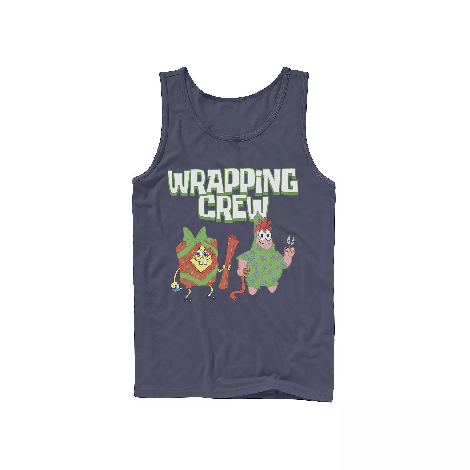 Mens Nickelodeon Spongebob Squarepants Patrick Wrapping Crew Christmas Graphic Tank Top Product Image