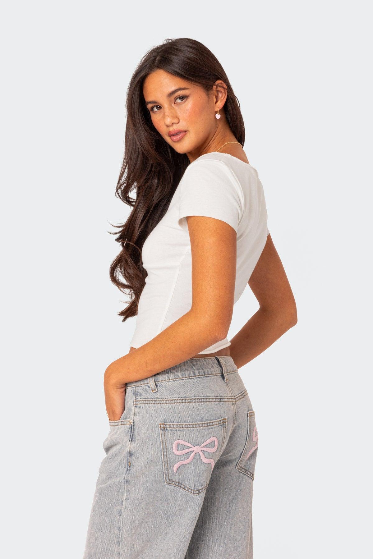 Ava V Neck Ruched Top Product Image