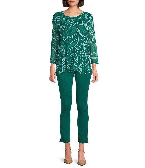 Slim Factor by Investments Coordinating Ponte Knit Ankle Skinny Pants Product Image