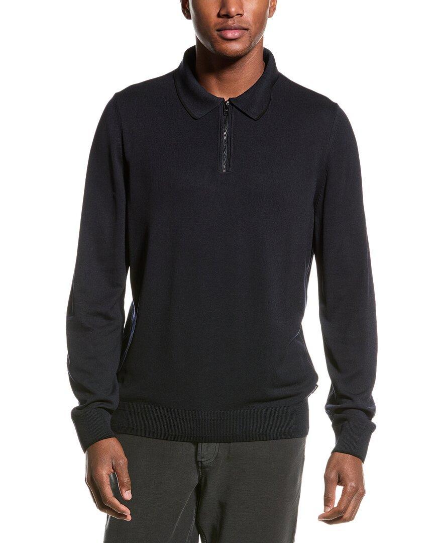 HUGO BOSS Luno 1/4-zip Polo Sweater In Blue Product Image