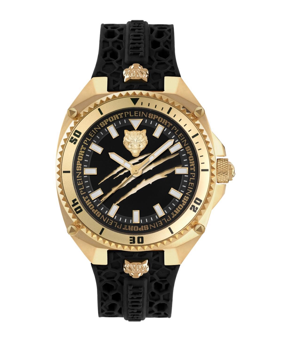 Philipp Plein Mens Thunder Force Analog Metal Black Silicone Strap Watch Product Image