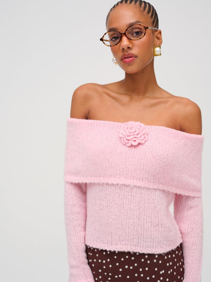 Aspen Knit Top — Pink Product Image