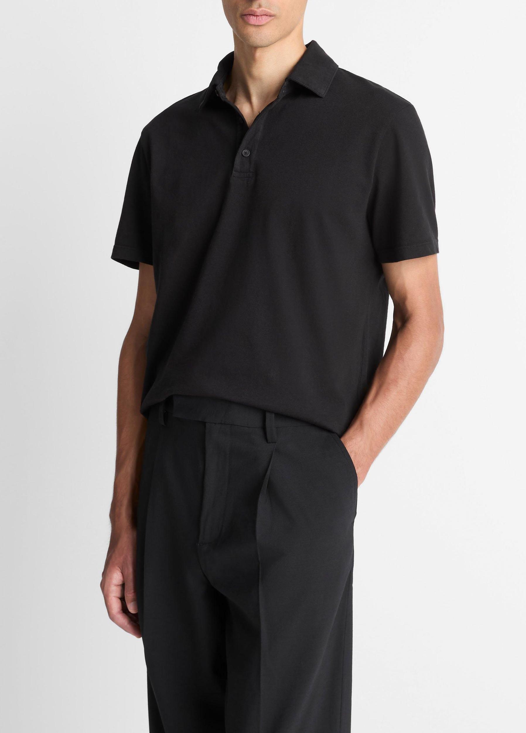 Mens Garment Dye Cotton Polo Shirt Vince Product Image