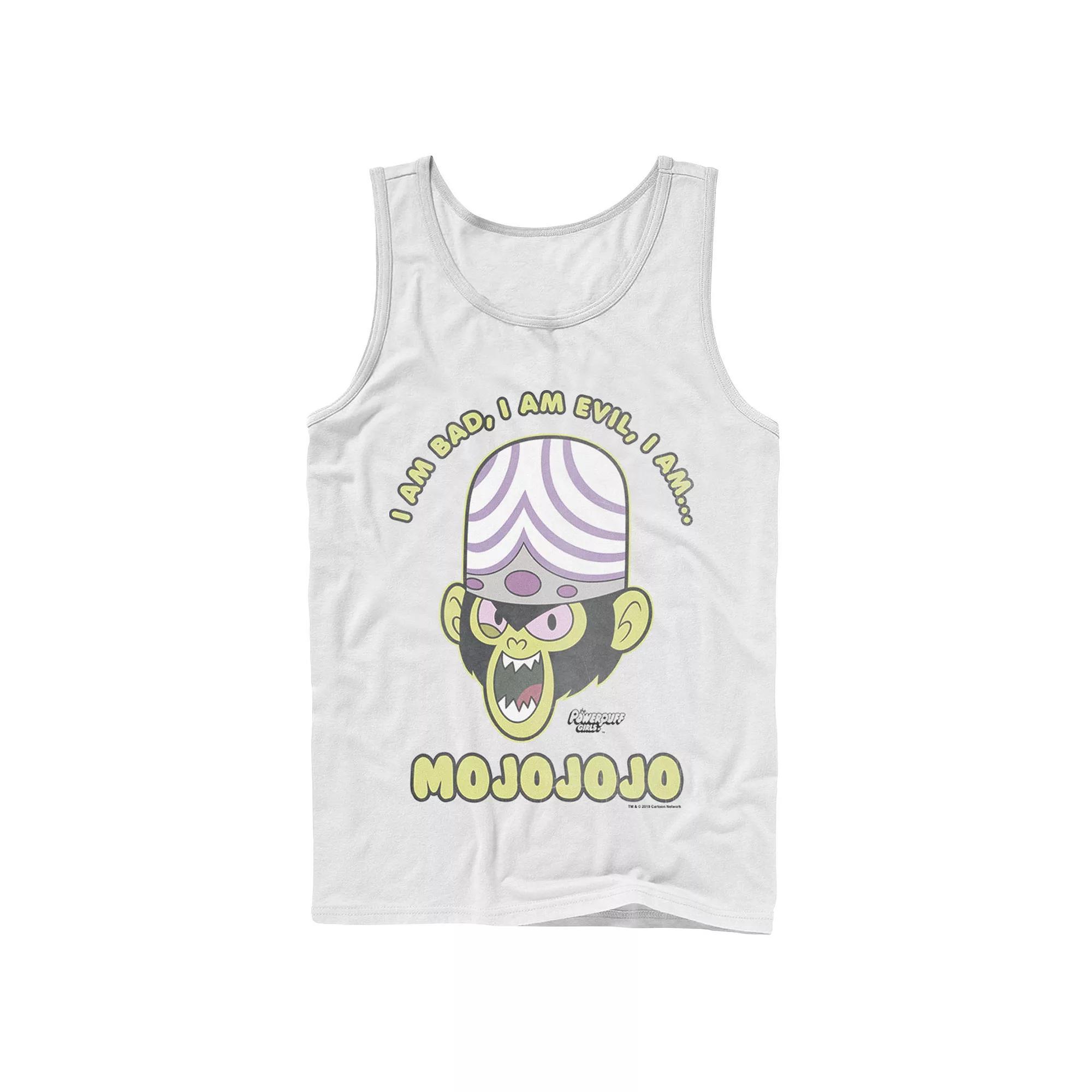 Men's Cartoon Network Mojo Intro "I Am Bad, I Am Evil, I Am... MOJOJOJO" Tank Top, Size: Large, White Product Image