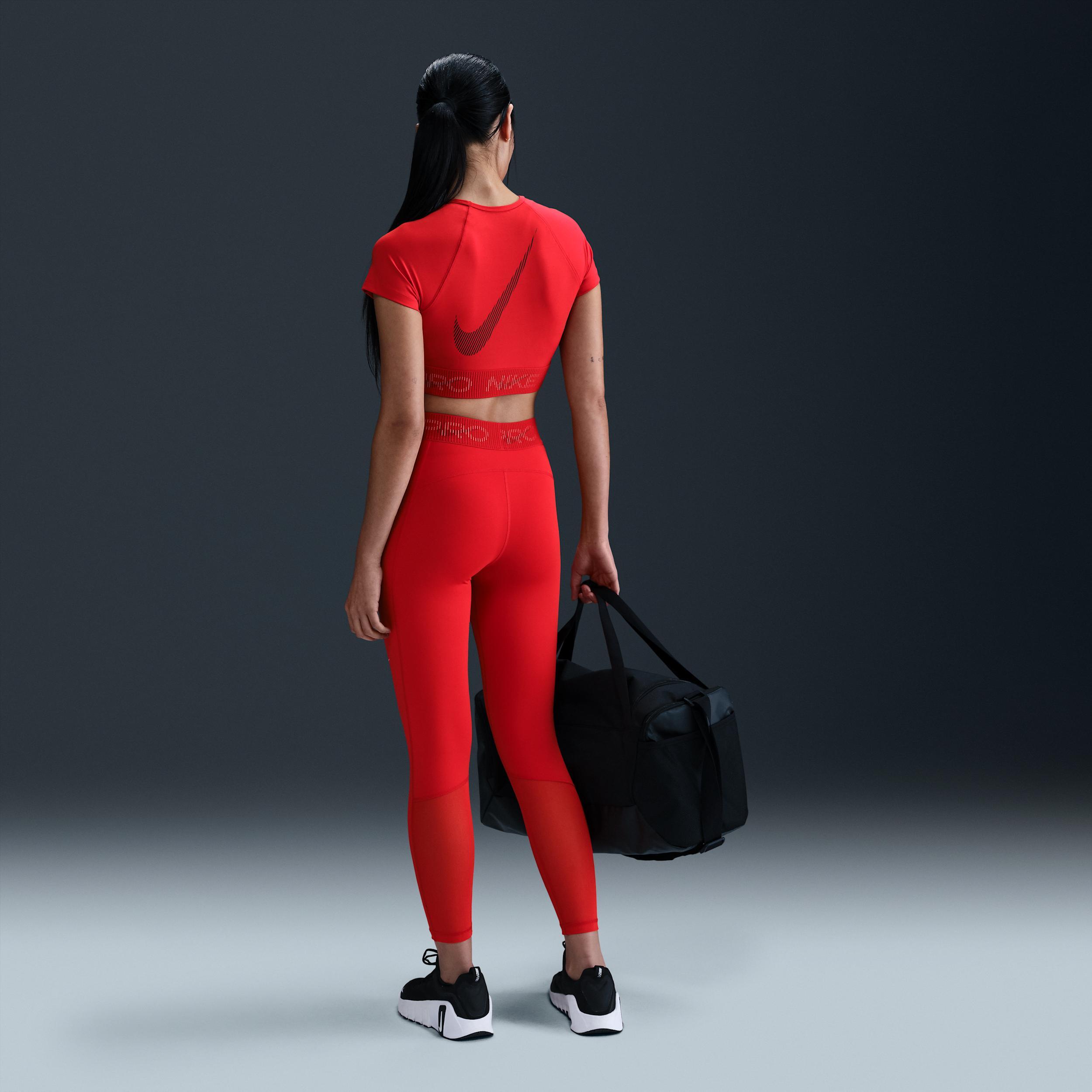 Nike Pro Women's Dri-FIT Short-Sleeve Cropped Graphic Top Product Image