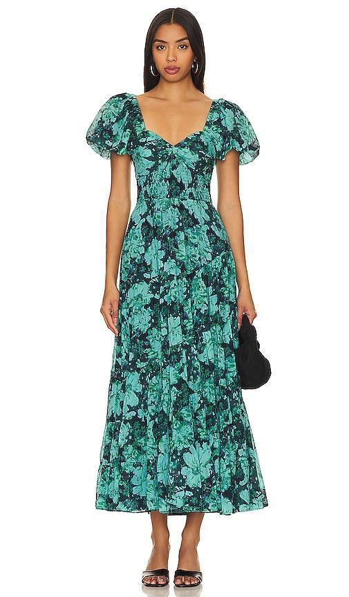 Womens Sundrenched Floral Cotton Tiered Maxi Dress Product Image