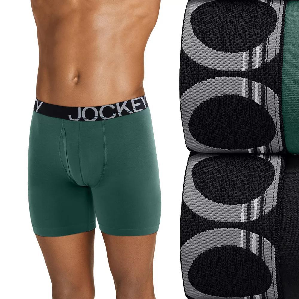 Big & Tall Jockey® ActiveStretch™ Midway® 2-pk. Long Leg 7" Boxer Briefs, Men's, Size: 4XL, Cactus Green Team Product Image