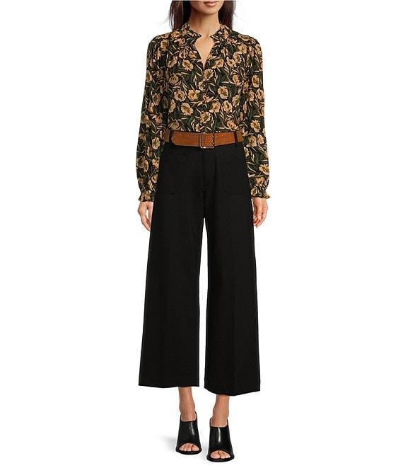 Gibson & Latimer High Rise Wide Leg Front Pocket Belted Ponte Pants Product Image