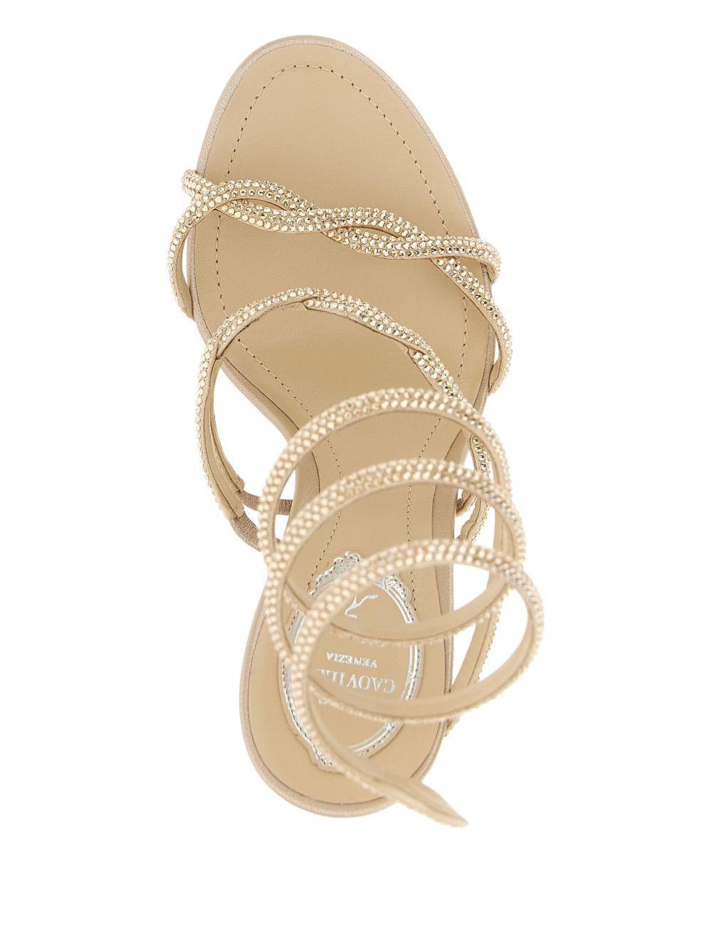 105mm Braid Cleo rhinestone-embellished spiral-wrap sandals Product Image