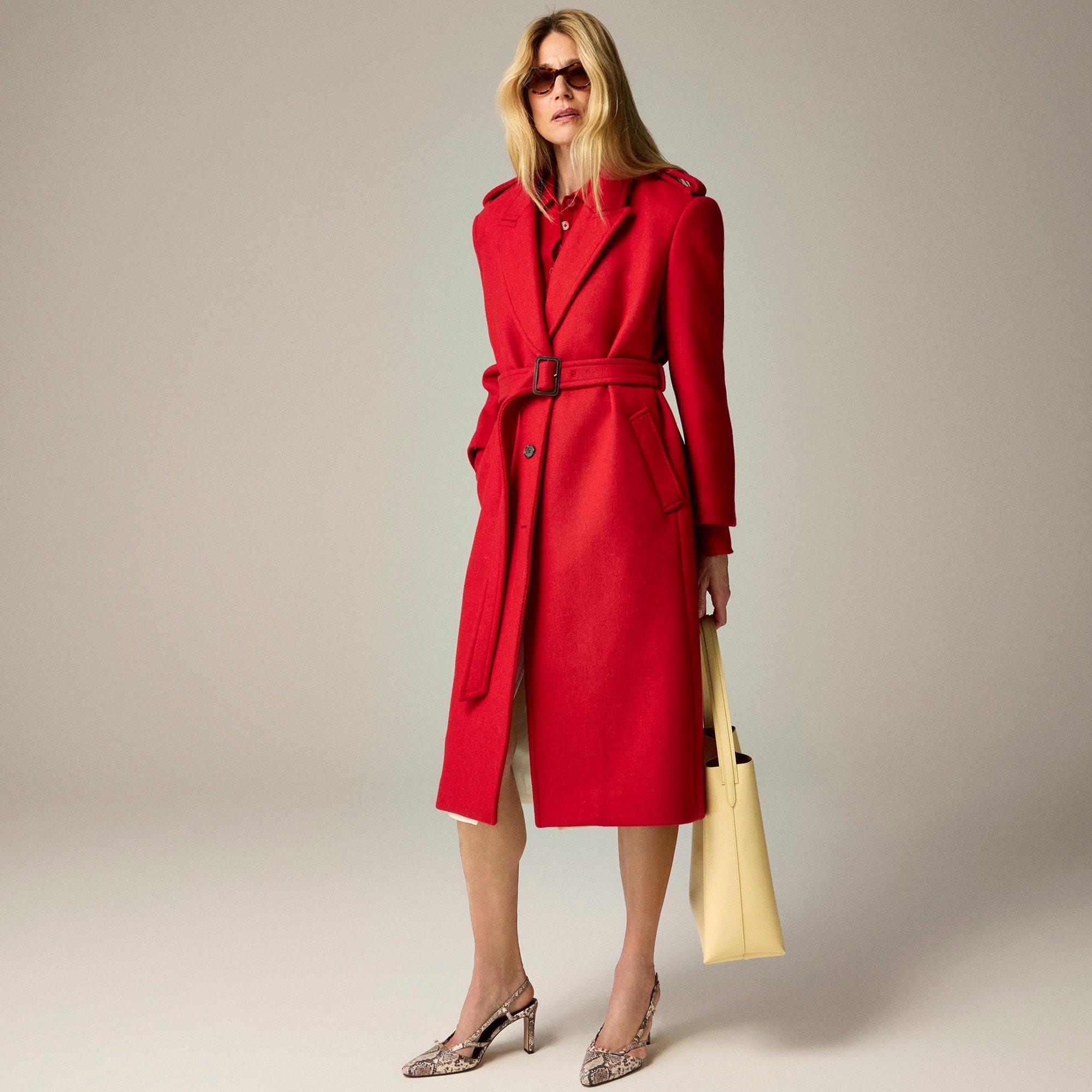 Wrap trench coat in Italian double-faced wool blend Product Image