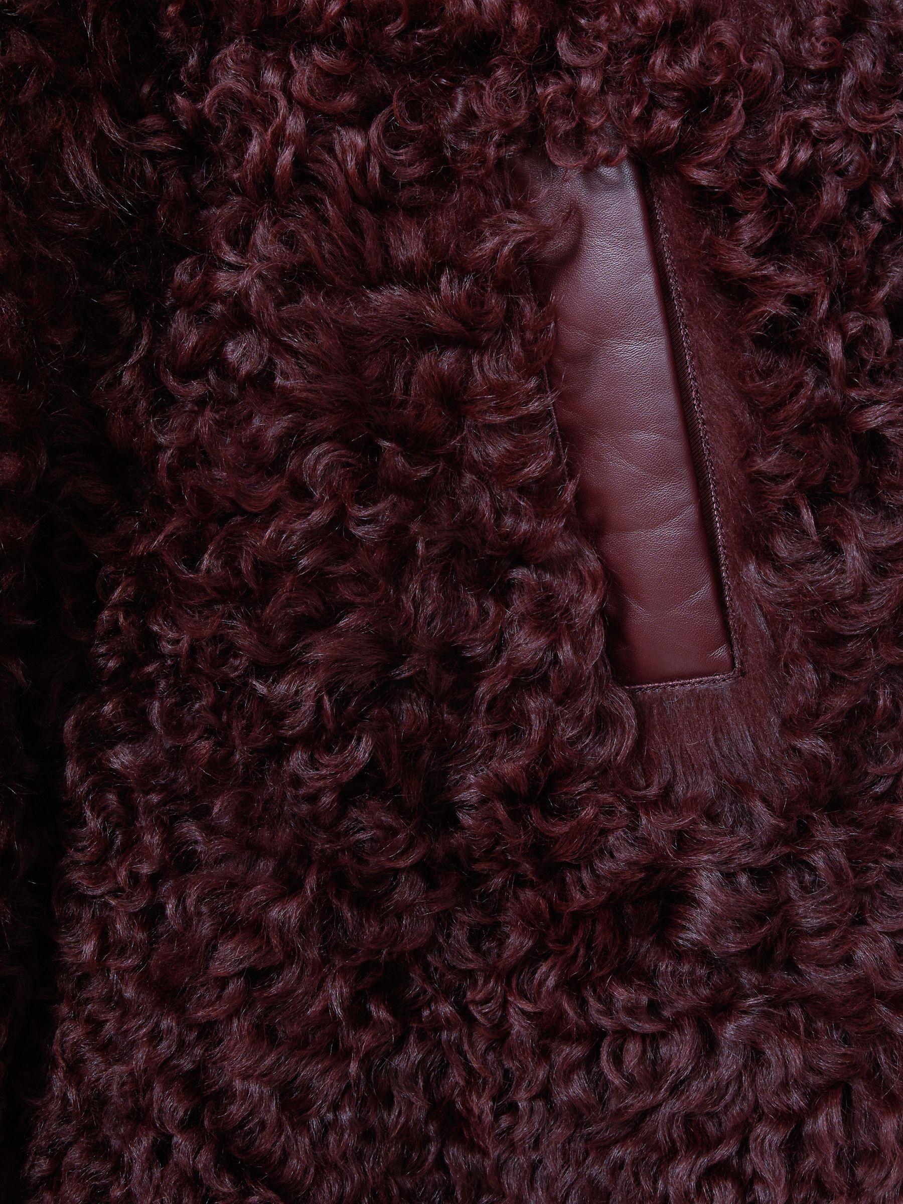 Atelier Shearling Convertible Coat in Burgundy Product Image