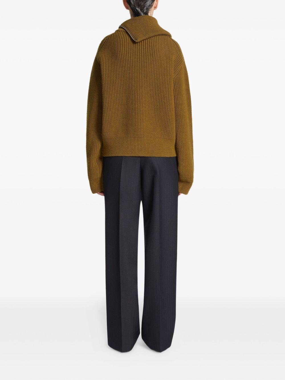 zipped high-neck wool sweater Product Image