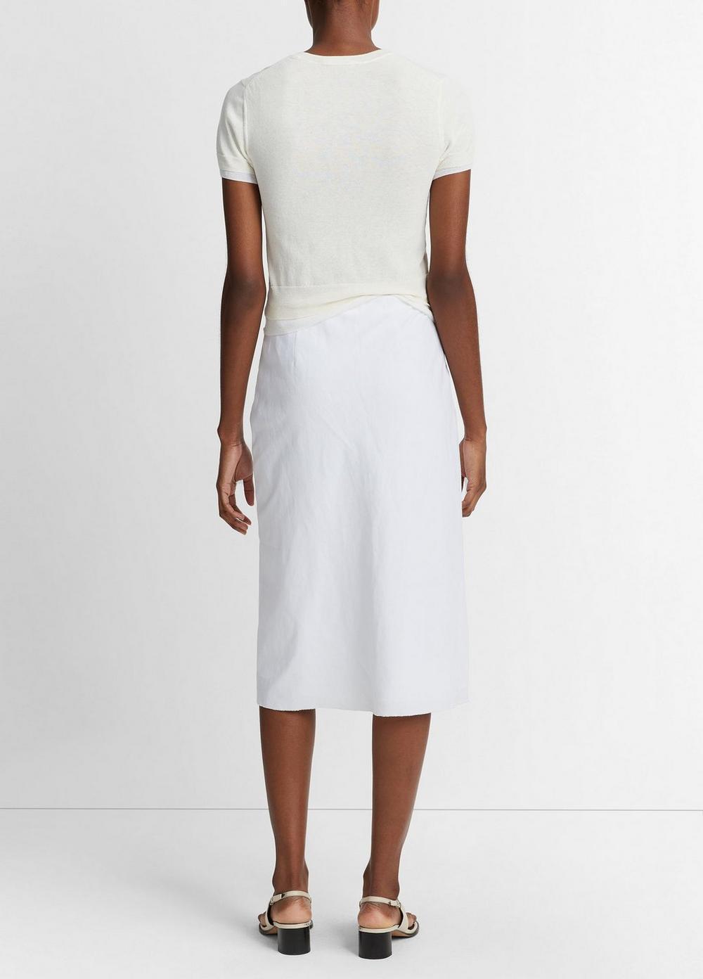 Womens Easy Linen-Blend Slip Skirt, Black, Size 0 Vince Product Image
