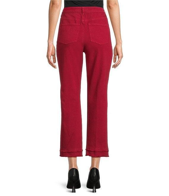 John Mark Stretch High Rise Straight Leg Tiered Fringe Hem 5-Pocket Jeans Product Image