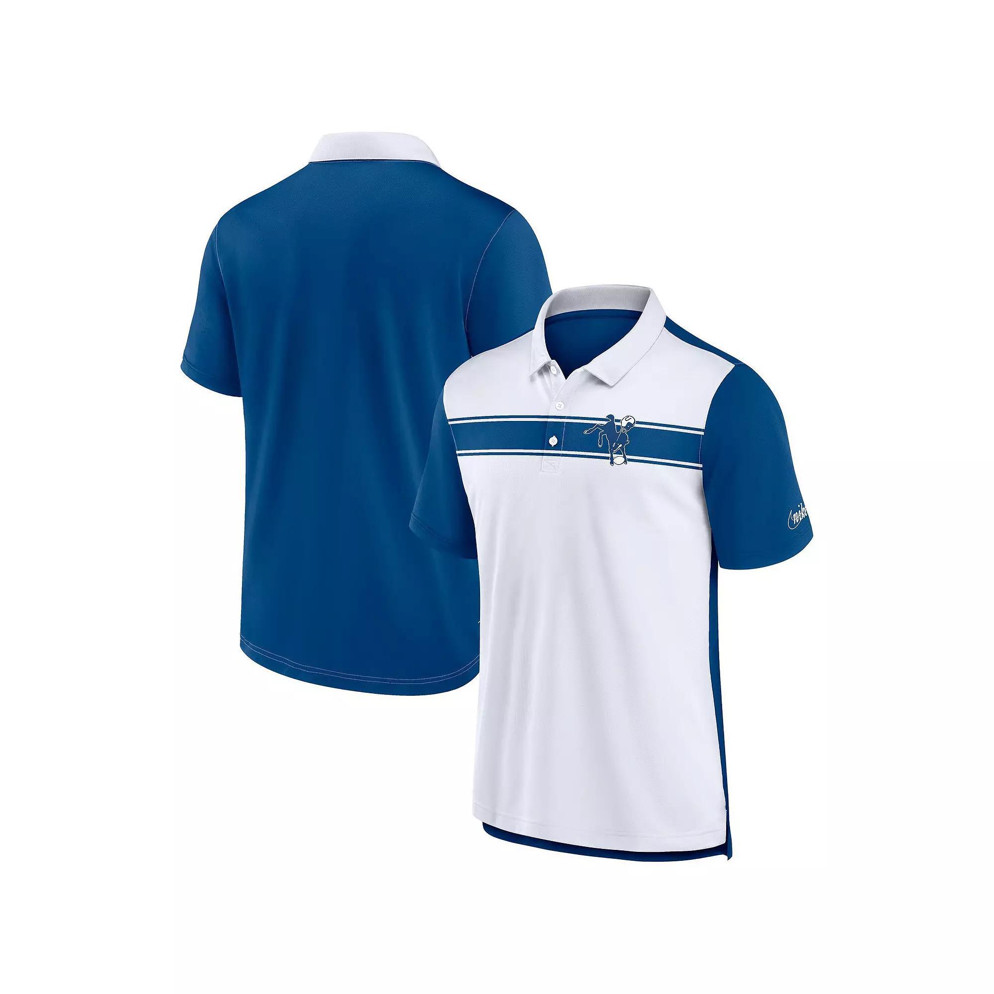 Men's Nike  White/Royal Indianapolis Colts Rewind Pique Polo, Size: XXL Product Image
