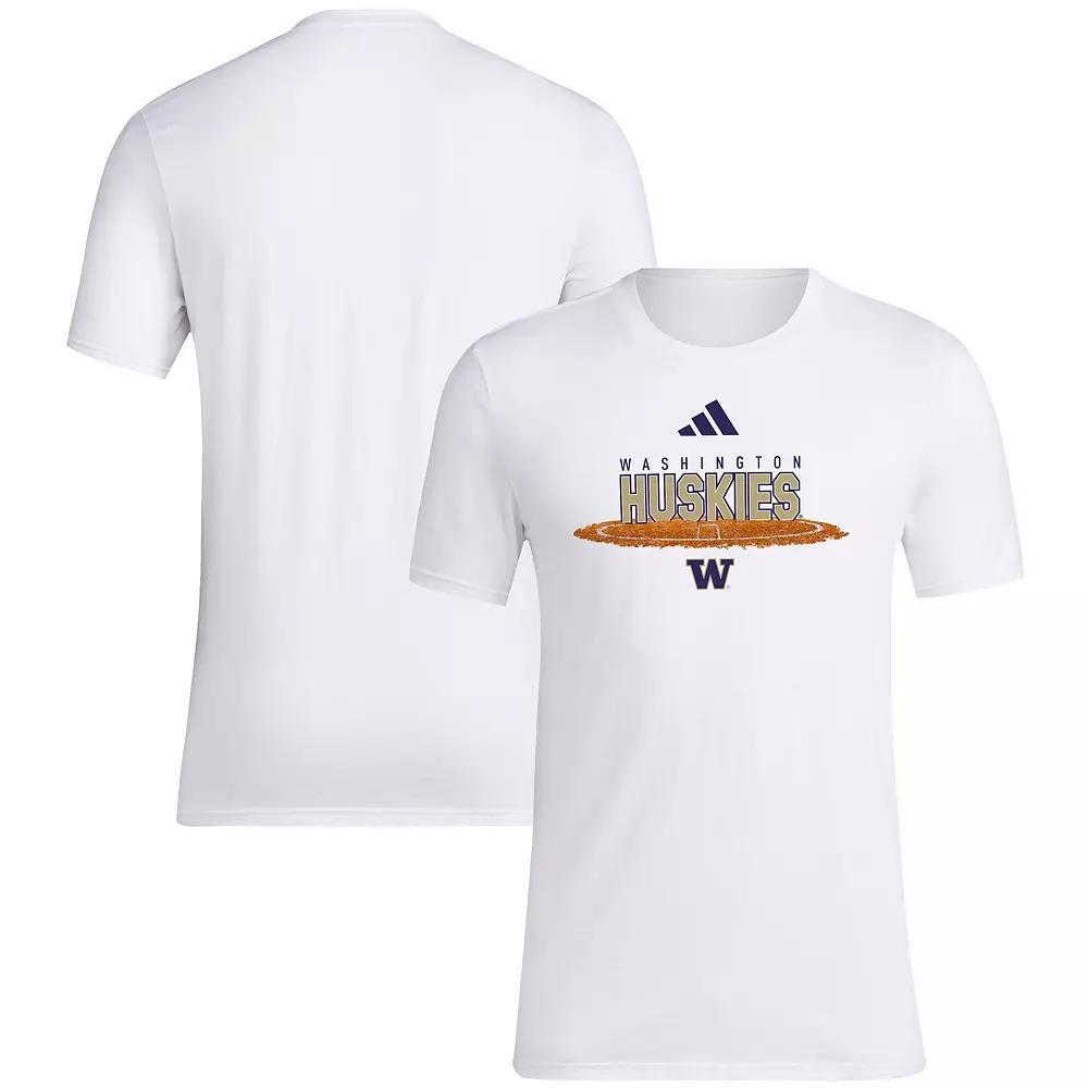 Men's adidas White Washington Huskies Softball Pitcher's Circle T-Shirt, Size: Large Product Image