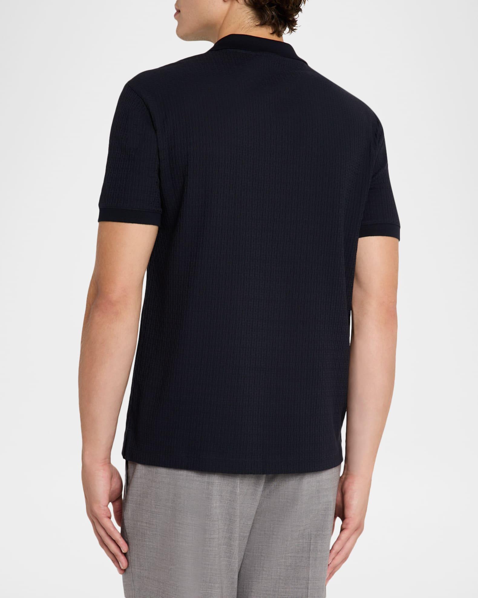 Men's Chain Stitch Jacquard Knit Polo Shirt Product Image