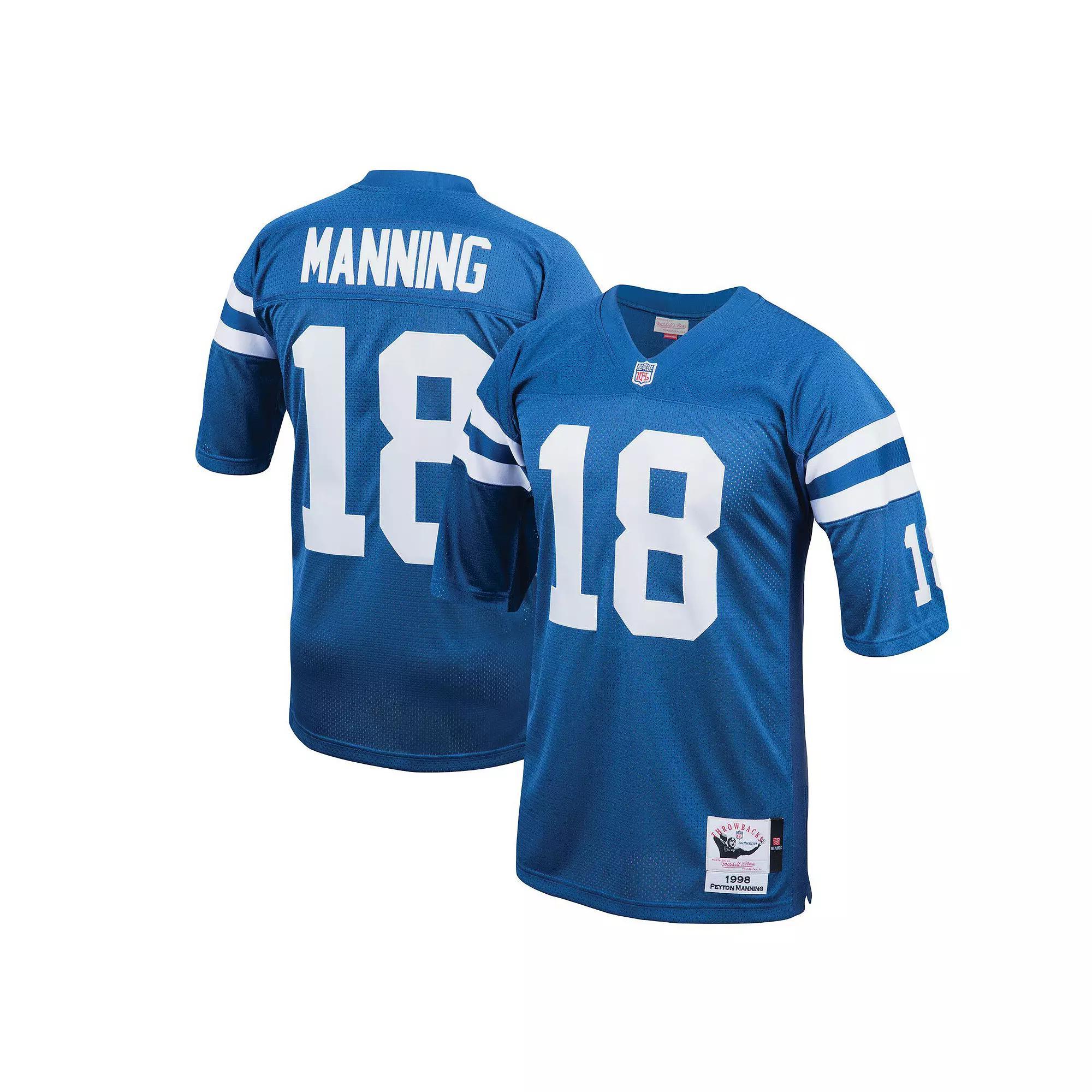 Men's Mitchell & Ness Peyton Manning Royal Indianapolis Colts 1998 Authentic Throwback Retired Player Jersey, Size: 52, Blue Product Image