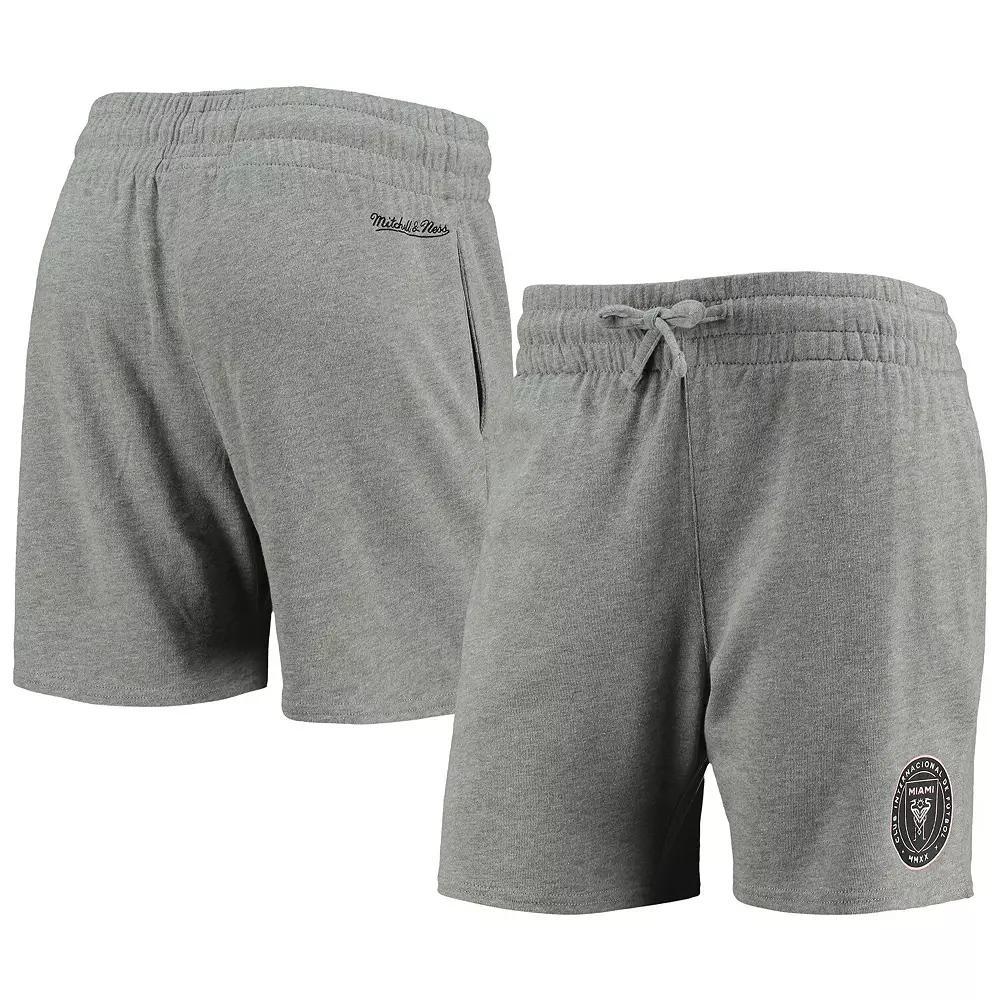 Women's Mitchell & Ness Heathered Gray Inter Miami CF Logo Shorts, Size: Small, Mls Grey Product Image