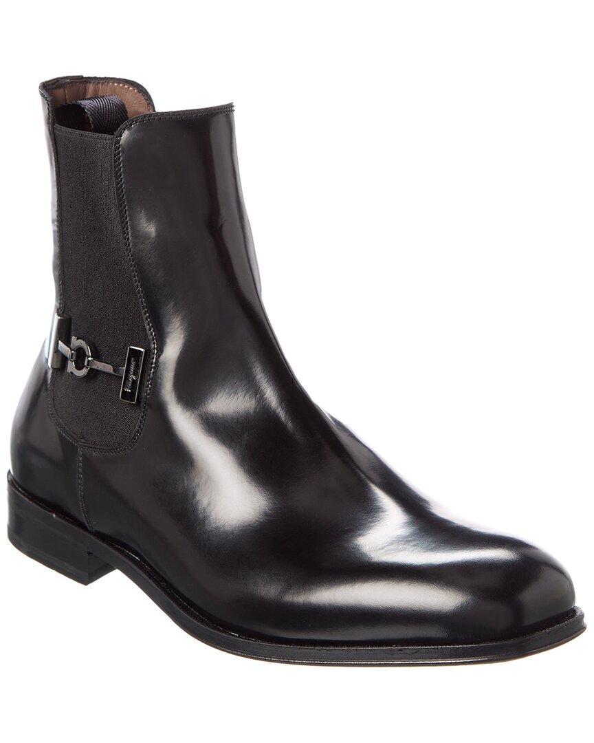 FERRAGAMO Isidoro Leather Boot In Black Product Image